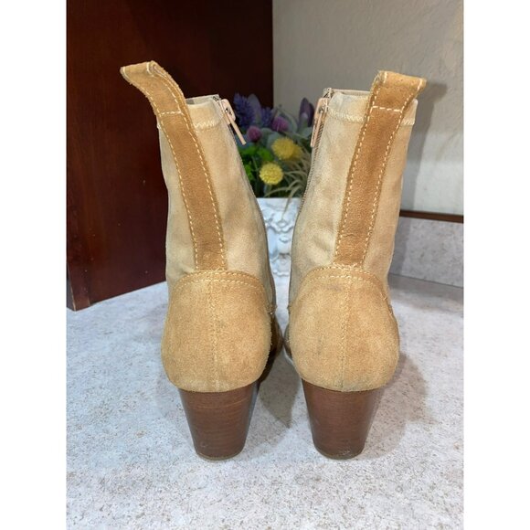 Matisse Flash Natural Suede Leather Pointed Mid-Calf Boots Western Size 7 - Picture 8 of 10